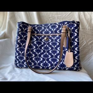 Coach Blue and White Tote